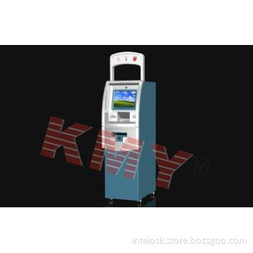 Blue Floor Standing Internet Bill Payment Kiosk Touchscreen
